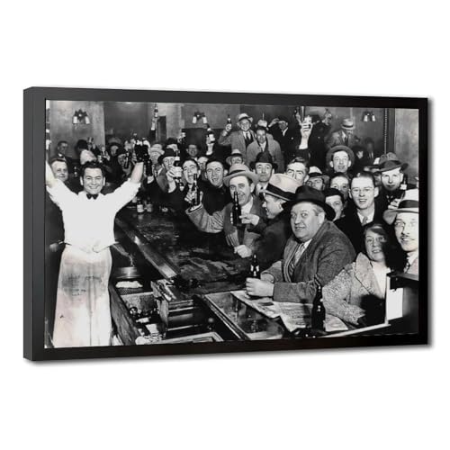 Poster The Night The Prohibition Ended toile décorative murale vintage avec cadre suspendu