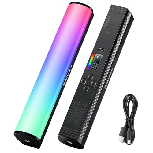 NEEWER RGB Light Wand Magnetic Handheld Photography Video Light Stick 2500K~8500K Dimmable CRI95+ Full Color LED Tube Light Bar with 2550mAh Battery 17 Light Scenes for Vlog TikTok YouTube TL20C