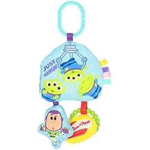 Disney Toy Story The Claw On the Go Jingle Toy with Little Green Aliens, Crinkle Sensory Toy with Teether, Clip-On Baby Travel Activity Toy by Kids Preferred