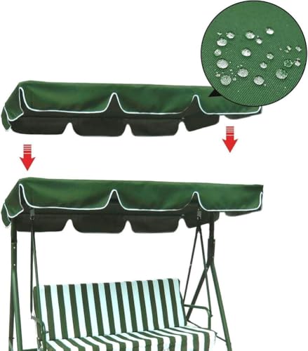 Wymiana baldachimu do huśtawki, Do wodoodpornego pokrowca Oxford na 2-3 siedzenia(Green,249x185x18cm)
