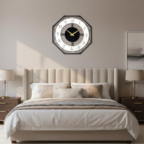 Image of Auromin Premium Metal Wall Clock for Living Room Stylish | Big Size Modern Decorative Wall Watch for Home, Hall, Bedroom & Office, Luxury Premium Wall Clock for Interior Decor