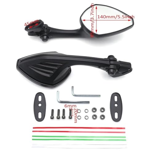 Espejos retrovisores de carreras sin vibración para Suzuki GSXR750 con pegatinas 2