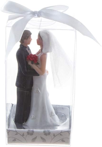 12 pcs Wedding Couple Figurines, Hand Painted Poly Resin Keepsakes, Embracing Bride & Groom Design, Cake Toppers, Party Favors, Table Decor & Wedding Keepsakes, Decorations