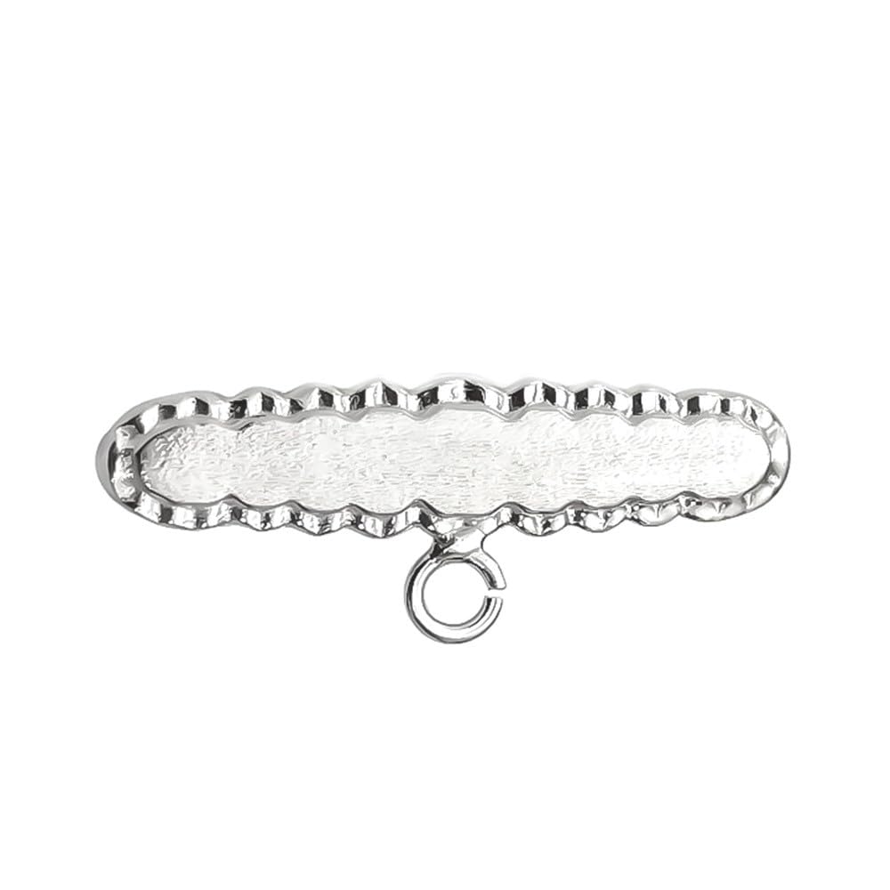 Alfiler Plata Ley 925m broche bebé 3cm. forma ovalada bordes ondulados