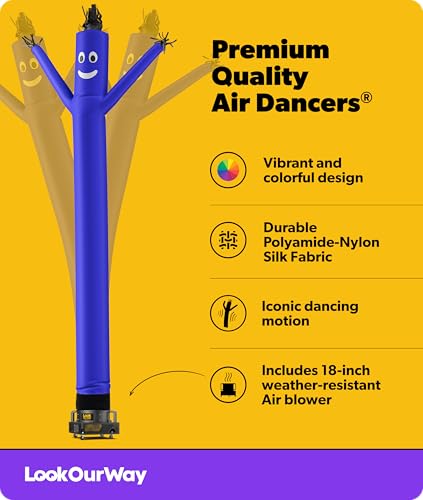 Image of LookOurWay Air Dancers Wacky Waving Inflatable Tube Man Set - 20 Feet Tall Inflatable Dancing Man with Blower for Business Advertising