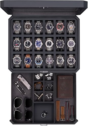 Rothwell Luxus-Uhrenbox Carbon 18 Fächer