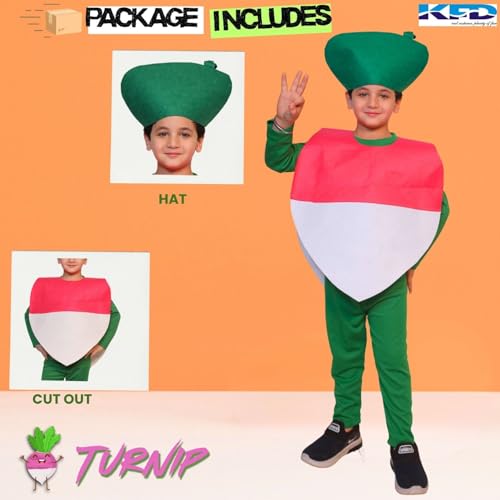 Image of Kaku Fancy Dresses Fruit and Vegetable Costume Paper Cutout with Cap For Kids | Healthy Food Costume For Boys & Girls (Tracksuit Not Included)