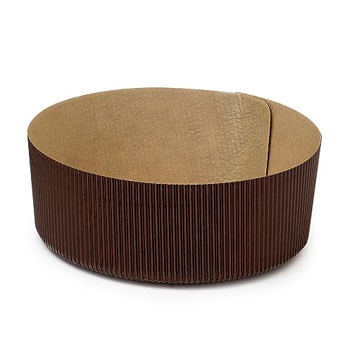 DECORA, 0320167 5 Flache Panettone-Formen à 1000 g, aus reiner Zellulose-Hartpapier, Hitzebeständig bis 200 °C, Ideal für die Herstellung eines flachen Panettone zu Hause, Hergestellt in Italien.