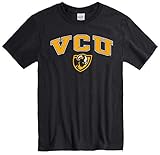Campus Colors Adult Arch & Logo Soft Style Gameday T-Shirt (VCU Rams - Black, X-Large)