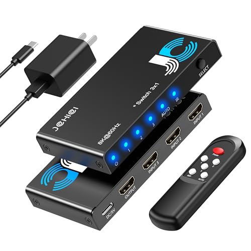 u8KŁvJCHICI HDMI ؂ւ 31o 8K@60Hz/4K@120Hz/1080P@240Hz HDMI2.1ؑ֊ ZN^[ Rt HDCP 2.3/HDMI 2.1 HDR 3DΉ Iׂ鎩E蓮ؑ֋@\ yPS