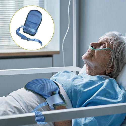 Hands Restraint Mittens for Dementia - Elderly Finger Control Mitt Padded Protector, Patients Bed Anti-Catch Hand Protection, Soft & Skin-Friendly, 1 Pair (L)