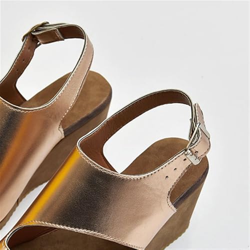 CLSQLXYJZC Wedge Bunion Sandals for Women, Women's Platform Wedge Bunion Sandals with Adjustable Metal Buckle Strap, Casual Summer Sandals, for Bunion Splints Toe Separator, Hallux Valgus4