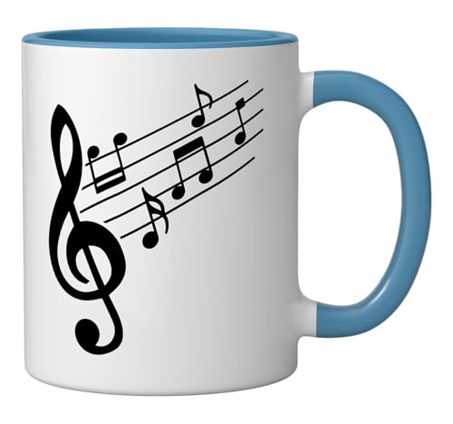 Taza de cerámica Music Clef con Notas azul/blanco miniatura 2