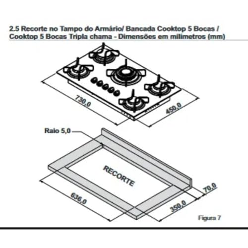 Cooktop 5 Bocas Itatiaia Electra Plus Tripla Chama e Acendimento Automático Bivolt Preto – 5QTC