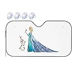 アナと雪の女王 車用サンシェード おしゃれ フロントシェード かわいい サンシェード 日除け フロントガラス 軽自動車 折りたたみ 車用品 展開寸法130x70 cm 吸盤2個付 遮光 断熱 日よけ 人気 キャラクター グッズ
