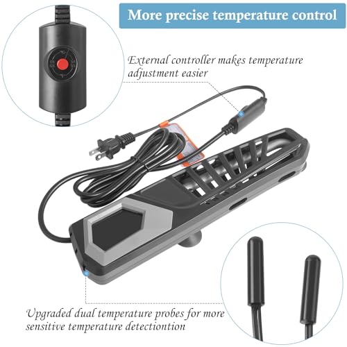 Image of HITOP 800W Titanium Aquarium Heater: Digital Fish Tank Heater with External Controller, Submersible Aquarium Heater with Over-Temperature Protection for Saltwater and Freshwater 100-250Gallon