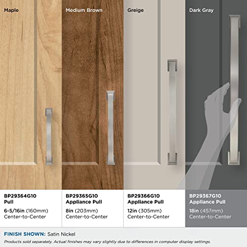 Image of Amerock | Appliance Pull | Satin Nickel | 18 inch (457 mm) Center to Center | Candler | 1 Pack | Drawer Pull | Drawer Handle | Cabinet Hardware
