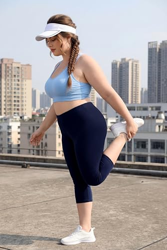 Image of TRASA Women's Cotton Capri Leggings, Stretchable 3 /4 Length Crop Pants, Comfortable, Plus