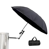 mucol HVAC Umbrella with Magnetic Base, Dual-Axis 360° Rotation, Oversized Magnetic Stand & Height Adjustment, Stay Dry and Cool for Outdoor Work（52" Black）