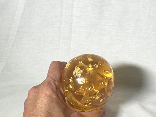 Reel Art Sankara Stone, Translucent Crystal Clear Amber With Floating Gold Leaf #TOP5