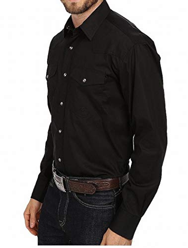 ROPER Western Shirt Mens L/S Snap Solid Black 03-001-0265-1017 BL2