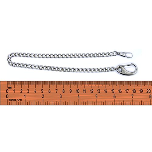 Watchvshop Pocket Watch Chain Albert Chain Silver Tone Fine Polish Vest Chain With Large Lobster Claw Clasp Fc13A #TOP3
