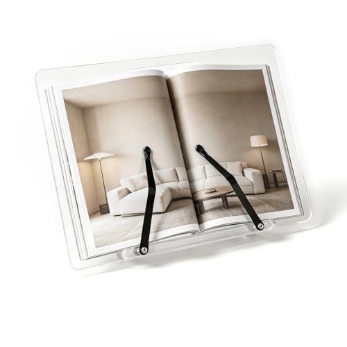 Soporte acrílico ajustable para libros ideal para leer recetas y estudiar en el escritorio
