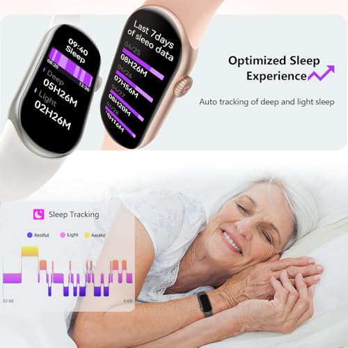 Image of FITVII Slim Fitness Tracker with Blood Oxygen, Blood Pressure, 24 /7 Heart Rate and Sleep Tracking, IP68 Waterproof Activity Trackers and Smart Watches with Step Tracker, Pedometer for Women Men