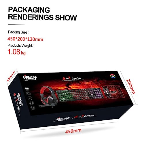 Pack clavier souris de jeu filaire rétroéclairé pour bureau et setup gaming PC