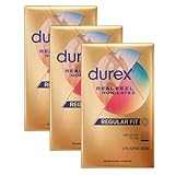 Durex Condom Real Feel Non Latex Condoms, 30 Count (3x10) - Ultra Fine & Lubricated for skin on skin feeling