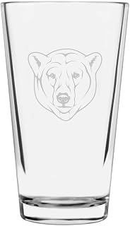 Polar Bear Face Zoo Animal Themed Etched All Purpose 16oz Pint Glass