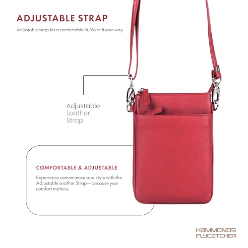 Image of HAMMONDS FLYCATCHER Genuine Leather Sling Bag for Women Stylish Crossbody Bag for Women Compact Lightweight Ladies Sling Bags for Woman with Adjustable Strap for Daily Use