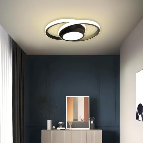 Image of Modern Dimmable LED Ceiling Light | Flush Mount Black Fixture with 3 Color Modes | Adjustable Brightness for Bedroom, Living Room & Dining Room (Ceiling Light (805))