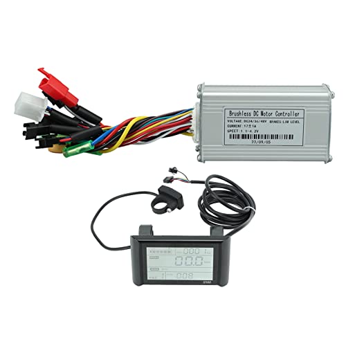 Kit de controlador sin escobillas para bicicleta eléctrica, conversión de Motor Scotter de onda sinusoidal de 3 modos, LCD 17A, 24V, 36V, 48V, 250W-350W