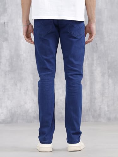 Image of WROGN Men's Cotton Stretch Jeans | Solid | Slim Fit | Mid Rise