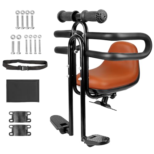 ZUKKA Siège de vélo pour enfant - Support avant - Siège de vélo pour enfants avec poignée de garde-corps - Siège de vélo pour adultes - Siège de vélo pour...