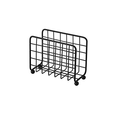 Servilletero vertical negro industrial de metal de 14x7x12 cm - LOLAhome