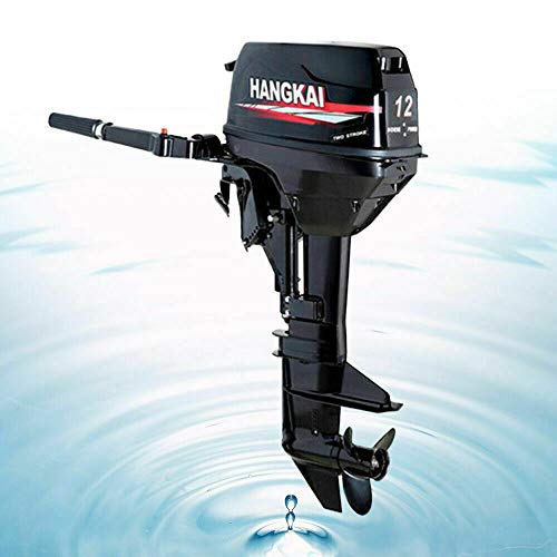 LianDu Outboard Motor Boat Engine 169CC 8.8KW 12HP Gasoline Outboard Motor Marine Inflatable Fishing Boat Engine Yacht Motor CDI Water Cooling System, 6.3 Gallon Fuel Tank