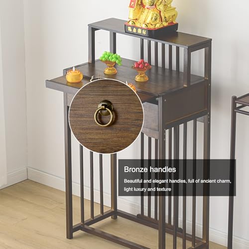 Table de méditation en bois marron pour optimiser les petits coins