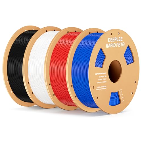 Image of Rapid PETG Filament 1.75mm 4 Pack 1kg Black & White & Red & Blue