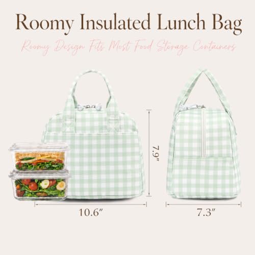Image of LOVELYWIND Lunch Box for Women Cute Lunch Bags for Women Lunch Tote Bags Reusable Insulated Lunch Box Large Capacity Reusable Insulated Cooler for Work or Travel Gifts or Beach