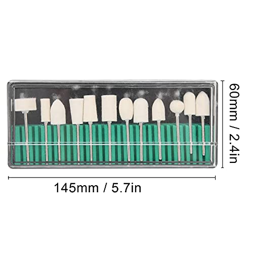 Set de 12 puntas para taladro de uñas de fieltro de lana miniatura 6