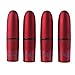 Beautyflier Pack of 4 DIY Red Bullet Shape Empty Lipstick Lip Balm Tube 12.1 mm Lip Gloss Container Rotating Lipstick Holder