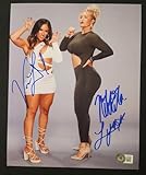 Valerie Loureda Nikkita Lyons Dual Signed 8x10 WWE Lola Vice BAC BK22765 - Autographed Wrestling Photos