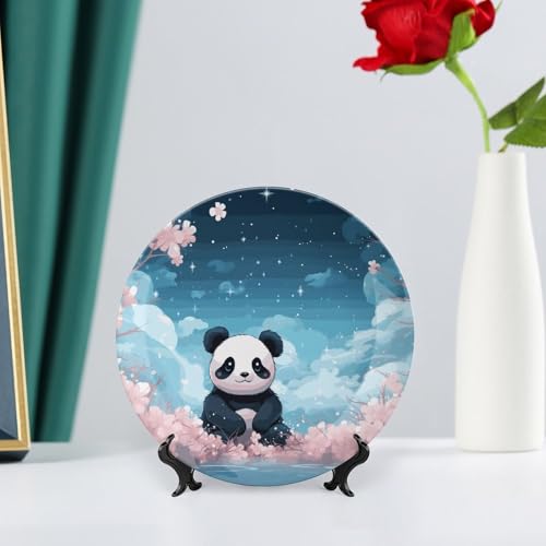 Assiette décorative panda rose en céramique, le cadeau idéal pour le salon - 7