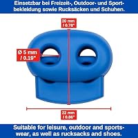 Kordel Stopper, 2-Loch, 10 Stück, Dunkelblau, für bis Ø 4 mm Kordeln, Band Klemme Jacke, Bekleidung, Rucksack, Gummikordel Stopper, Schnellverschluss Schnürsenkel, Schnur Rutsche, Tanka Kordelstopper – Ansicht 4