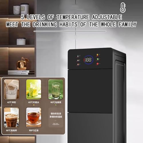 Bottom Loading Water Cooler Dispenser, 5-Level Temperature Adjustment Touch-Controlled Double-Door Water Dispenser, Smart Child Lock, Water Shortage Reminder