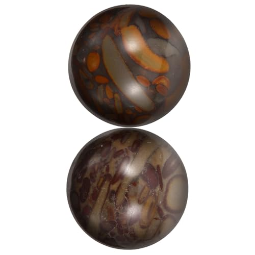 NULYLU 2pcs Jade Massage Balls Small Hand Exercise Balls for Muscle Relaxation Portable Smooth Stone Rolling