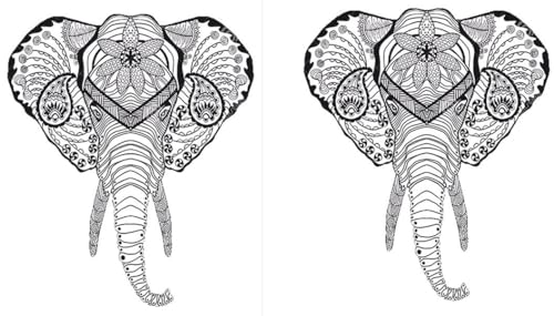 BeyondTattoos 2 fogli di tatuaggio temporaneo con elefante finto tatuaggio festival KM102