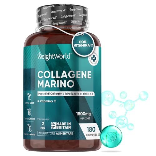 Collagene Marino + Vitamina C, 180 Compresse